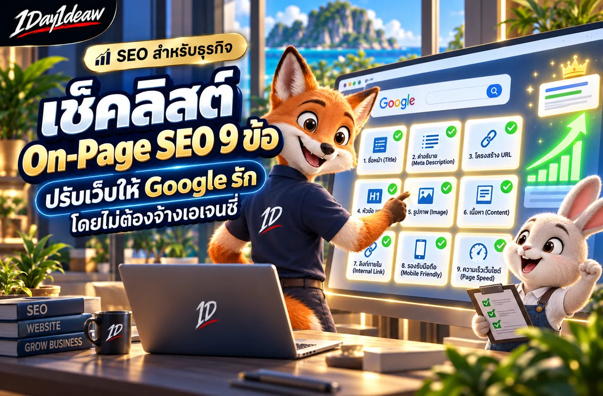 เช็คลิสต์ On-Page SEO 9 ข้อ ปรับเว็บให้ Google รักโดยไม่ต้องจ้างเอเจนซี่
