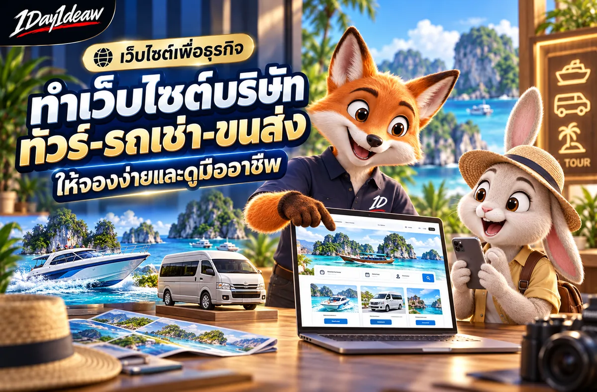 ทำเว็บไซต์บริษัททัวร์-รถเช่า-ขนส่ง ให้จองง่ายและดูมืออาชีพ